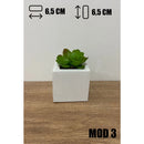 Kit 4 ou 2 Unidades Vaso decorativo de gesso texturizado para Suculentas, Cactus e Plantas