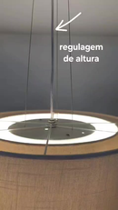 Luminária de Teto Pendente Cúpula Dupla Linho Pérola 40x16 Tom Luz