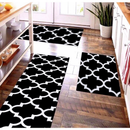 Jogo de passadeira de cozinha tapete em jacquard antiderrapante 3 peças decoração impecável