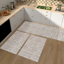 Jogo de passadeira de cozinha tapete em jacquard antiderrapante 3 peças decoração impecável