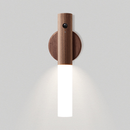 Luminaria Luz Led Recarregável Sensor de Movimento Arandela de Madeira Minimalista Para Mesa Parede