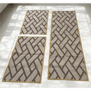 Jogo de passadeira de cozinha tapete em jacquard antiderrapante 3 peças decoração impecável