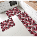 Jogo de passadeira de cozinha tapete em jacquard antiderrapante 3 peças decoração impecável