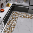 Jogo de passadeira de cozinha tapete em jacquard antiderrapante 3 peças decoração impecável
