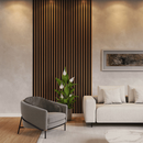 KIT ATÉ 50 PLACAS Painel Ripado MDF Autocolante Madeira 45x11cm Revestimento MDF de Parede - ENVIO FULL