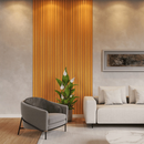 KIT ATÉ 50 PLACAS Painel Ripado MDF Autocolante Madeira 45x11cm Revestimento MDF de Parede - ENVIO FULL