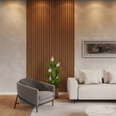 KIT ATÉ 50 PLACAS Painel Ripado MDF Autocolante Madeira 45x11cm Revestimento MDF de Parede - ENVIO FULL