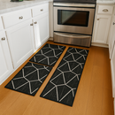 Jogo de passadeira de cozinha tapete em jacquard antiderrapante 3 peças decoração impecável