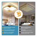 Luminária de LED de Sobrepor Quadrada Bivolt 3 Cores Com Luz Central Dupla Lustre de teto