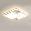 Luminária de LED de Sobrepor Quadrada Bivolt 3 Cores Com Luz Central Dupla Lustre de teto