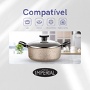 Jogo De Panelas 10 Peças Antiaderente Conjunto Caçarola Frigideira Fervedor Cor Coffee Cappuccino Kit Talheres