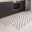 Jogo de passadeira de cozinha tapete em jacquard antiderrapante 3 peças decoração impecável