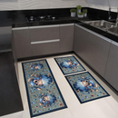 Jogo de passadeira de cozinha tapete em jacquard antiderrapante 3 peças decoração impecável