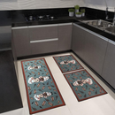 Jogo de passadeira de cozinha tapete em jacquard antiderrapante 3 peças decoração impecável
