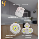 Lampâda Adesiva KIT Com 3 Luminárias LED e Controle à Pilha AAA Coisas Diferentes para Casa MT027-2 (CC) MT027 (CR)