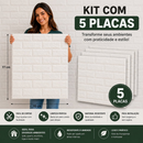 Kit Placa 3D Tijolinho 70x77 cm Autocolante com Espuma Revestimento de Parede Decorativo