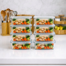Kit 10 Marmitas com Travas 900ml BPAFREE Pote Plástico Freezer Microondas Fitness Refeição Alimento