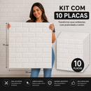 Kit Placa 3D Tijolinho 70x77 cm Autocolante com Espuma Revestimento de Parede Decorativo