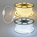 1 a 10 Metros Fita Mangueira Led 5050 Branco Frio/Quente 110v/220v de + Fonte de Alimentação/Rabicho