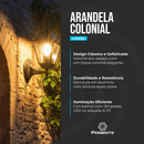 Kit 4 Arandelas de Parede Colonial 4 Faces Alumínio Externa e Interna E27 Ponente