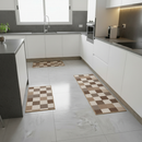 Jogo de passadeira de cozinha tapete em jacquard antiderrapante 3 peças decoração impecável