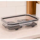 Porta Frios Duplo Preto para Presunto e Queijo Com Fundo Removível Para Conservar e Organizar a Geladeira Hermetico
