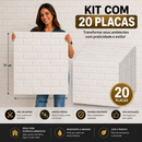 Kit Placa 3D Tijolinho 70x77 cm Autocolante com Espuma Revestimento de Parede Decorativo