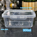 Kit 10 Marmitas com Travas 900ml BPAFREE Pote Plástico Freezer Microondas Fitness Refeição Alimento