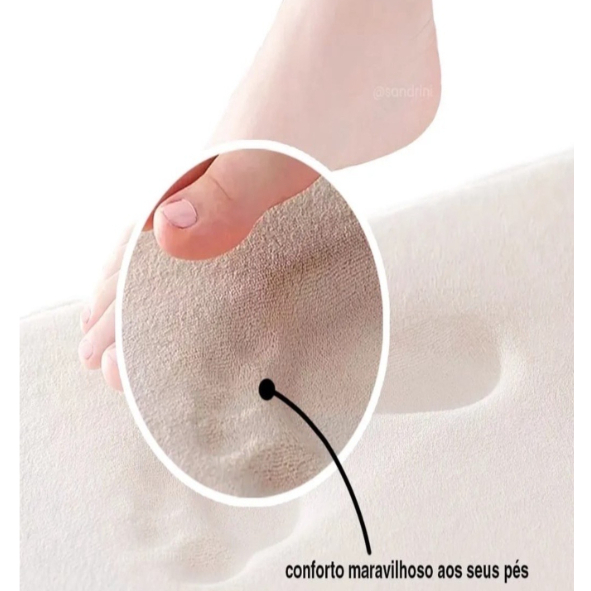 Kit com 2 Tapete Antiderrapante Absorvente Banheiro Quarto Macio Soft Secagem Rapida 60x40