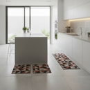 Jogo de passadeira de cozinha tapete em jacquard antiderrapante 3 peças decoração impecável