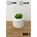 Kit 4 ou 2 Unidades Vaso decorativo de gesso texturizado para Suculentas, Cactus e Plantas