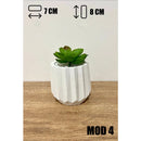 Kit 4 ou 2 Unidades Vaso decorativo de gesso texturizado para Suculentas, Cactus e Plantas