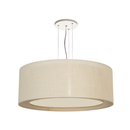 Luminária de Teto Pendente Cúpula Dupla Linho Pérola 40x16 Tom Luz