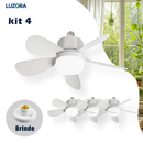 Ventilador de Teto com Luz Silencioso Controle Remoto Economica Instalação Fácil LED Bivolt E27