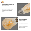 KIT 2 a 6 Lâmpada Filamento LED ST64 4W E27 Âmbar Estilo Retrô Vintage Luz Quente Edison Bivolt