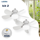 Ventilador de Teto com Luz Silencioso Controle Remoto Economica Instalação Fácil LED Bivolt E27