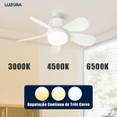 Ventilador de Teto com Luz Silencioso Controle Remoto Economica Instalação Fácil LED Bivolt E27